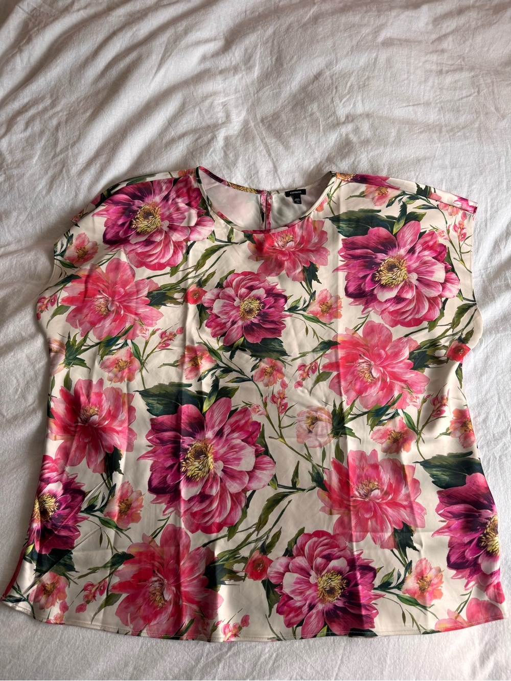 Express Satin Floral Blouse XXL Plus Size